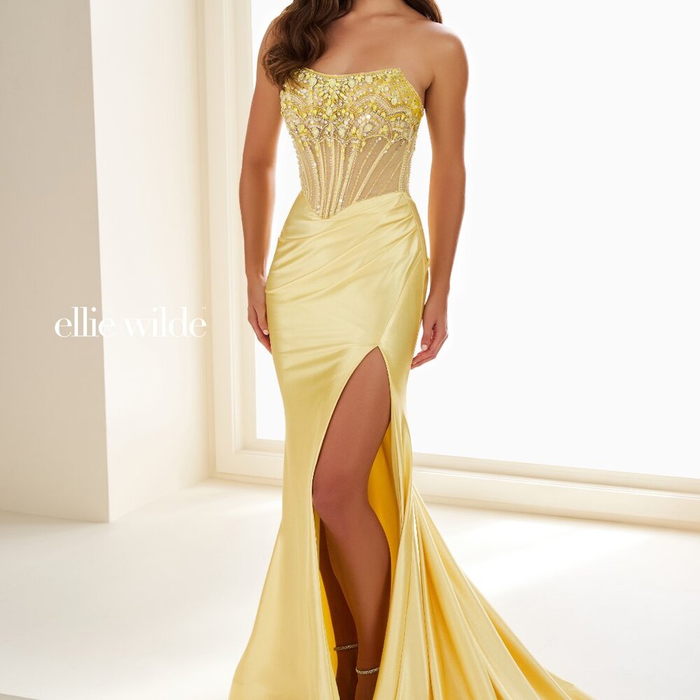 Ellie Wilde 36002 size 0 Yellow NWT